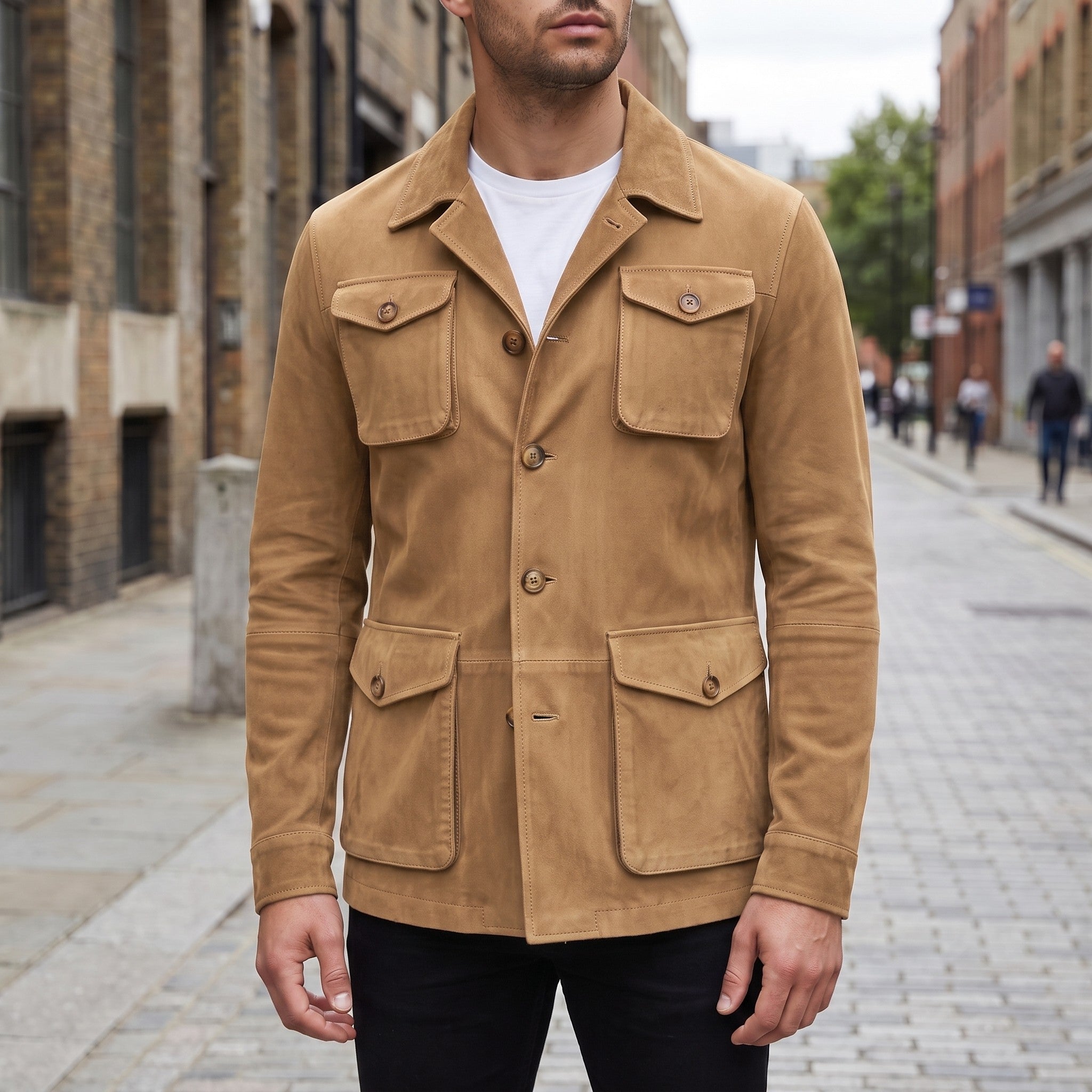 Men's Tan Suede Field Jacket — Aylesbury