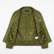 Men's Olive Green Suede Trucker Jacket — Gladwell