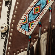 Men's Off-White and Brown Fringed Leather Jacket — Fallowfield