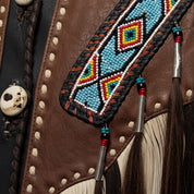 Men's Black and Brown Fringed Leather Jacket — Fallowfield