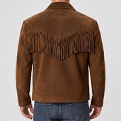 Men's Brown Fringe Suede Western Jacket — Lytton