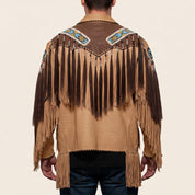 Men's Tan and Brown Fringed Leather Jacket — Fallowfield