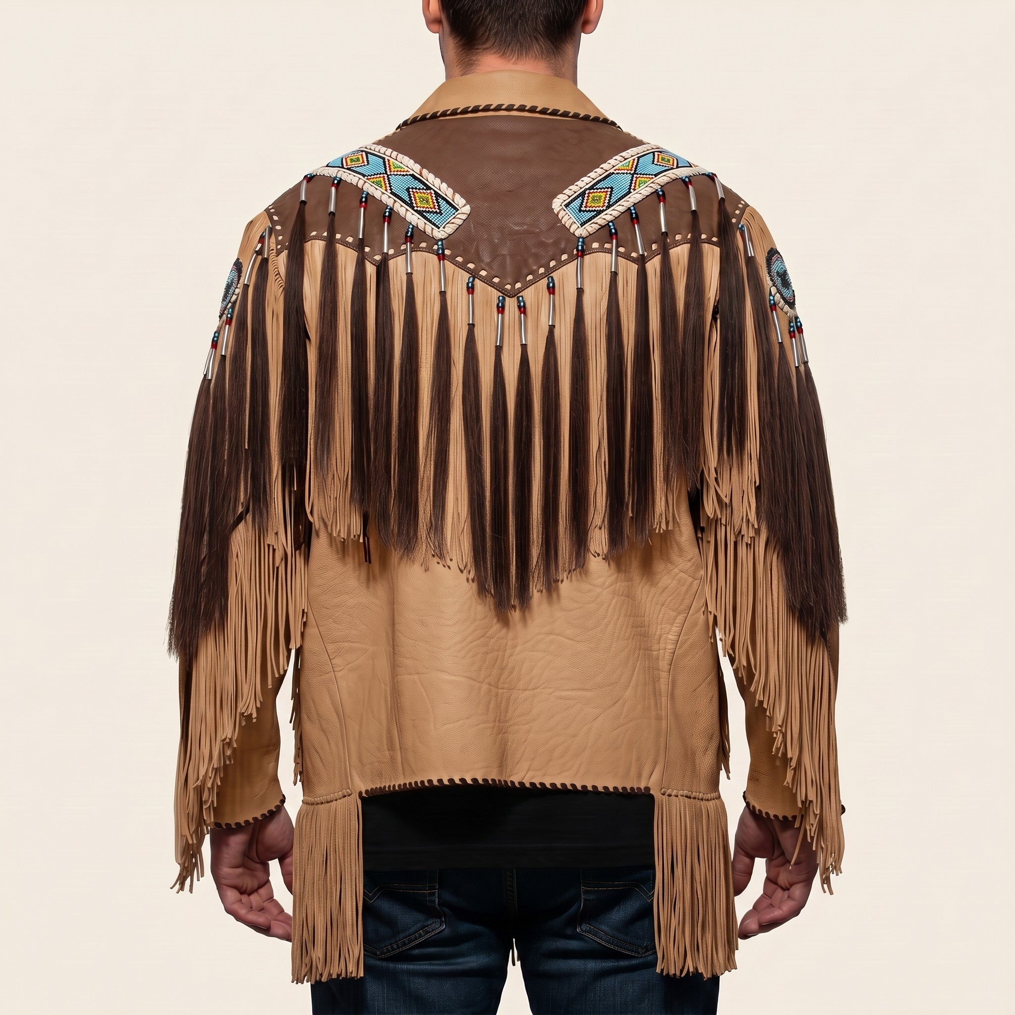 Men's Tan and Brown Fringed Leather Jacket — Fallowfield