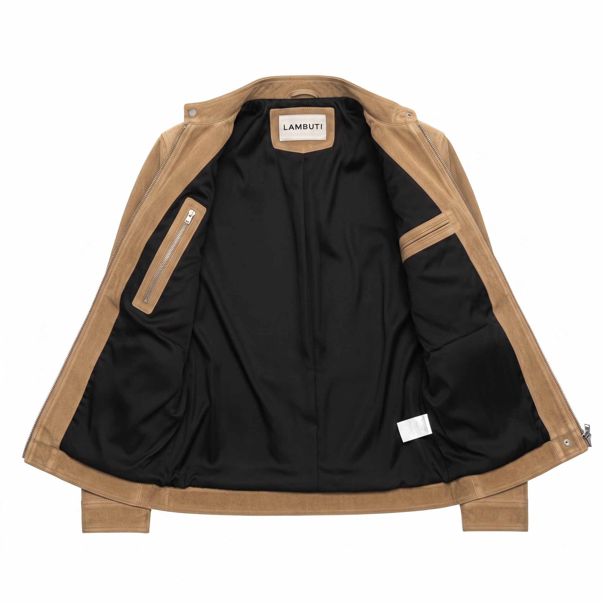Men's Tan Suede Biker Jacket — Amesbury