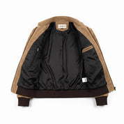 Men's Tan Suede Bomber Jacket — Bainton