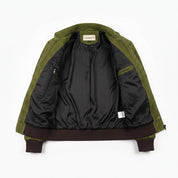 Men's Olive Green Suede Bomber Jacket — Bainton