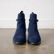 Men's Navy Blue Plain-Toe Suede Jodhpur Boots — Hardwick