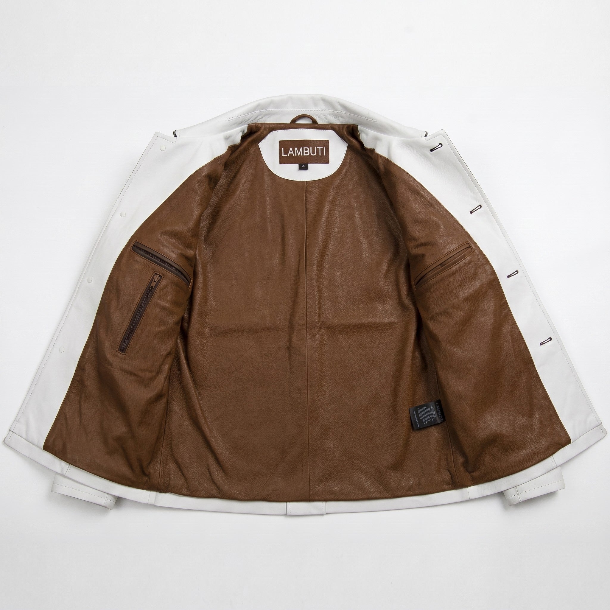 Men's White and Brown Fringed Leather Western Jacket — Hampshire