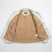 Men's White and Tan Fringed Leather Western Jacket — Hampshire