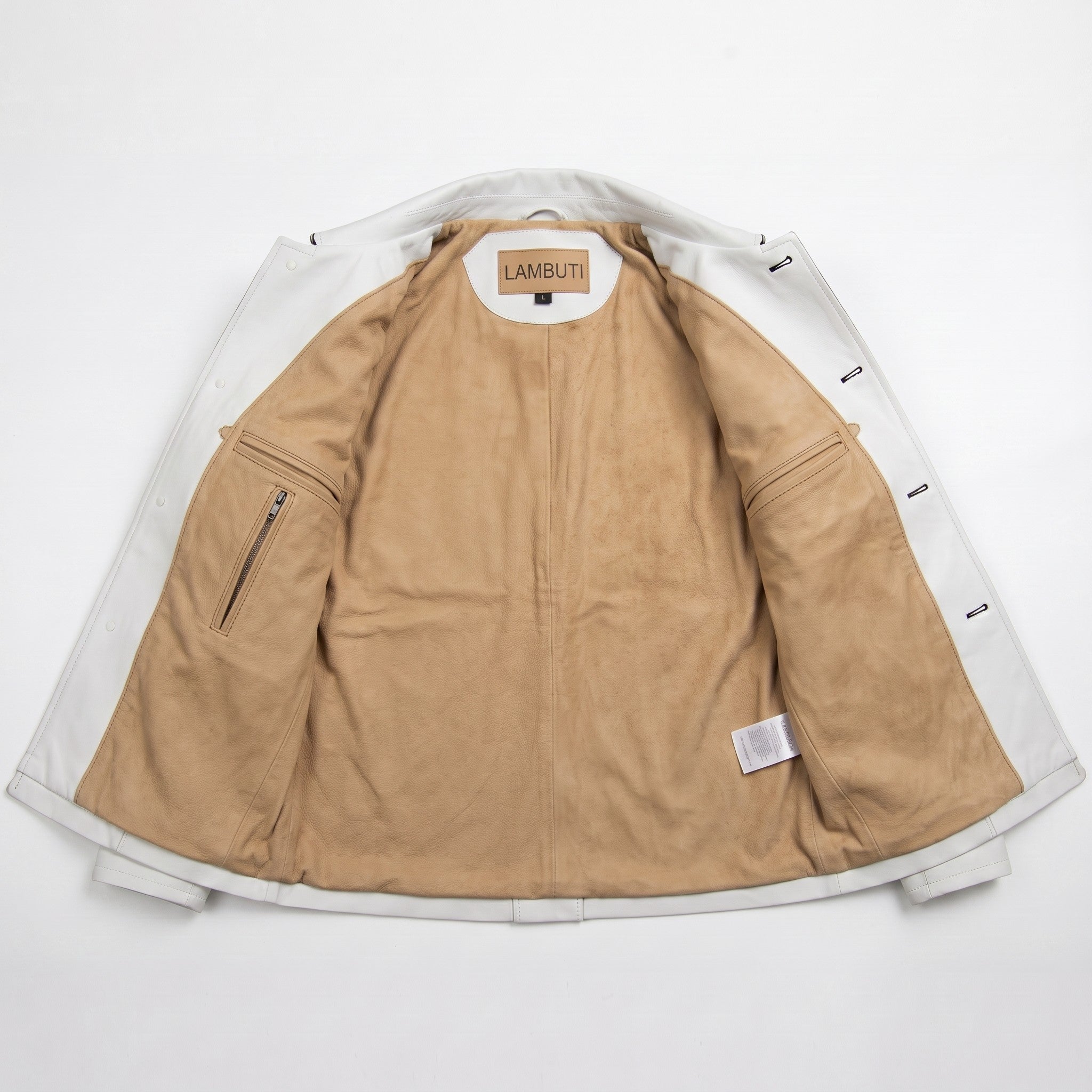 Men's White and Tan Fringed Leather Western Jacket — Hampshire