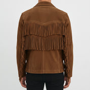 Men's Brown Fringe Suede Western Jacket — Carling