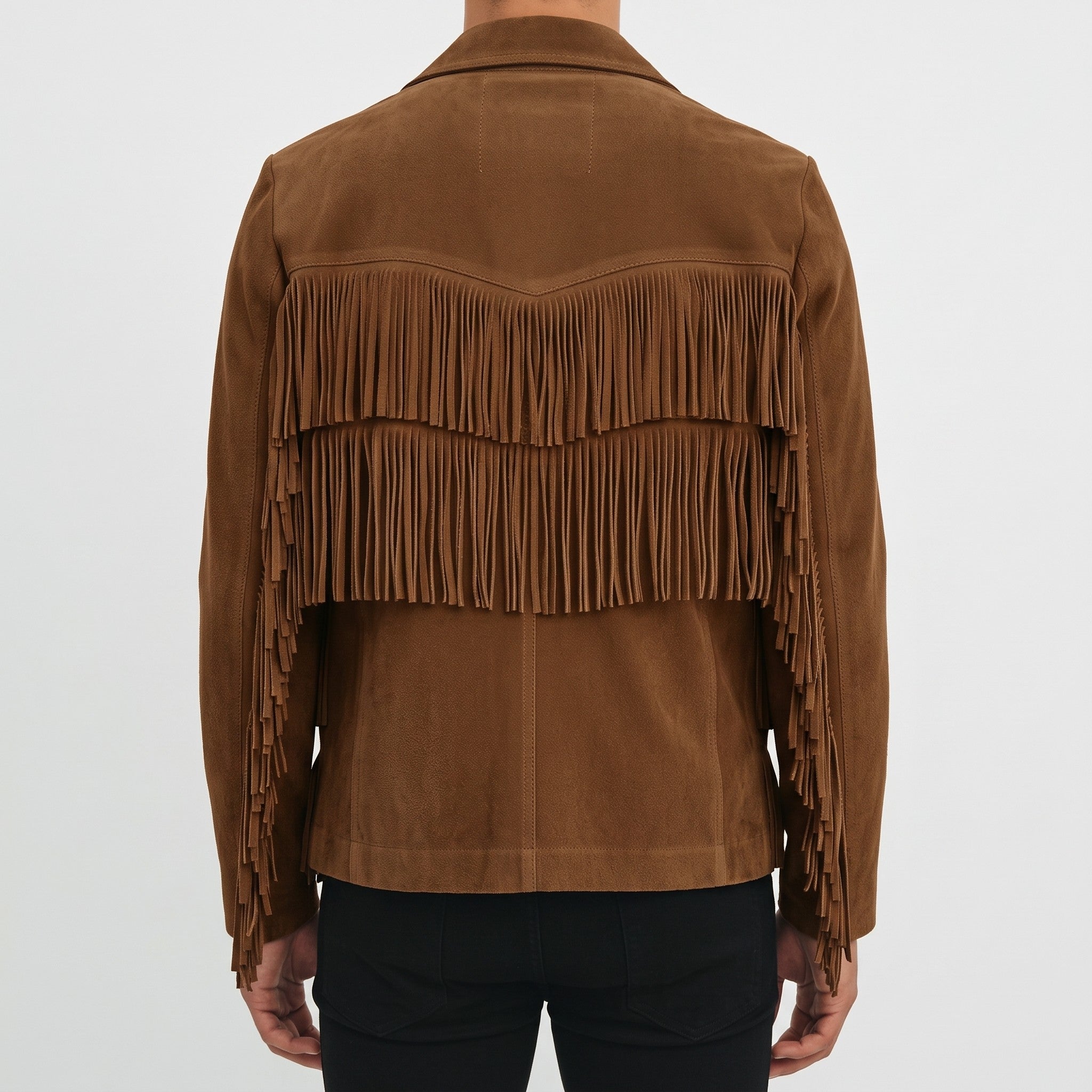 Men's Brown Fringe Suede Western Jacket — Carling