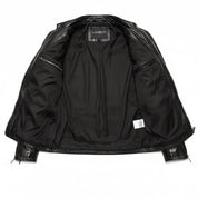 Men's Black Leather Cafe Racer Jacket — Appleford