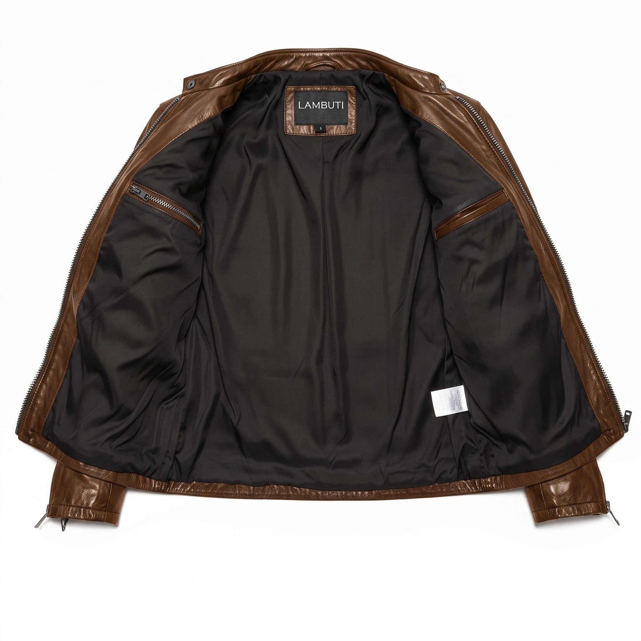 Men's Brown Leather Cafe Racer Jacket — Appleford