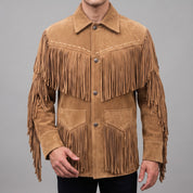 Men's Tan Suede Western Jacket — Ewen