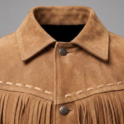 Men's Tan Suede Western Jacket — Ewen
