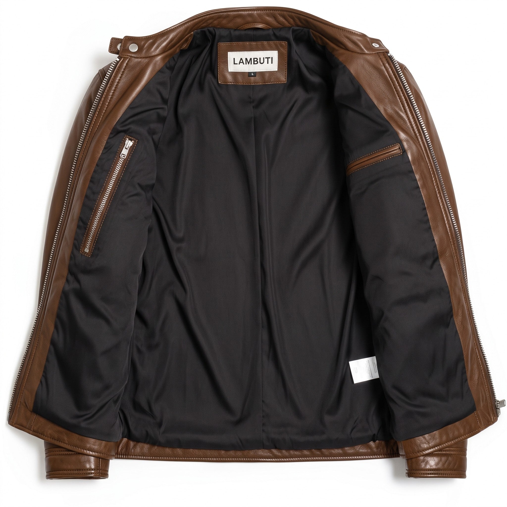 Men's Brown Quilted Leather Cafe Racer Jacket — Ferrand