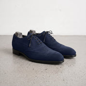 Men's Navy Blue Wingtip Suede Oxfords — Beckwith