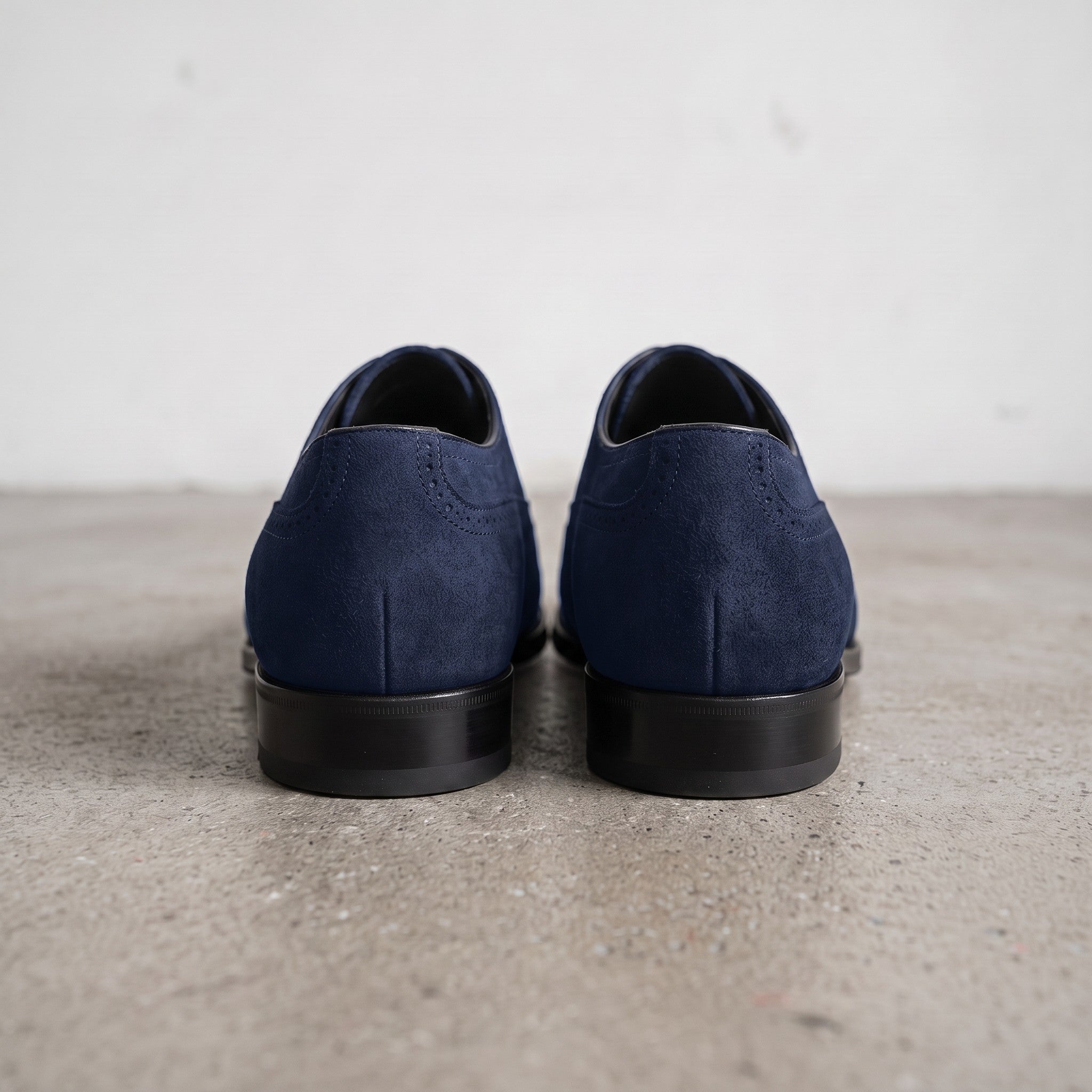 Men's Navy Blue Wingtip Suede Oxfords — Beckwith