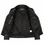 Men's Black Leather Biker Jacket — Bligh