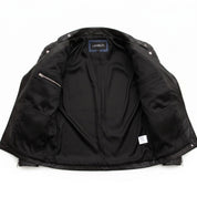 Men's Black and Grey Quilted Leather Perfecto Biker Jacket — Gibson