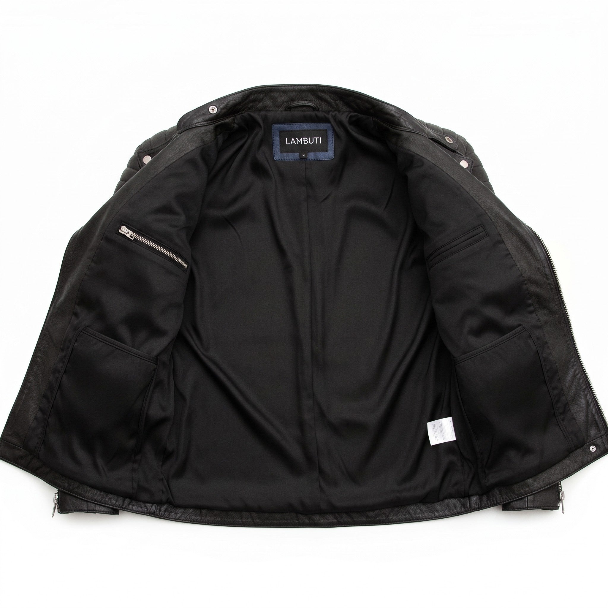 Men's Black and Grey Quilted Leather Perfecto Biker Jacket — Gibson