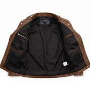 Men's Brown and Grey Quilted Leather Perfecto Biker Jacket — Gibson