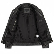 Men's Black Leather Field Jacket — Benedict