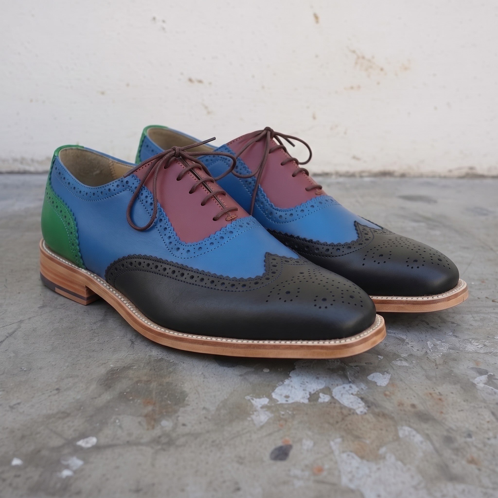 Men's Multicolor Wingtip Leather Oxfords — Frobisher