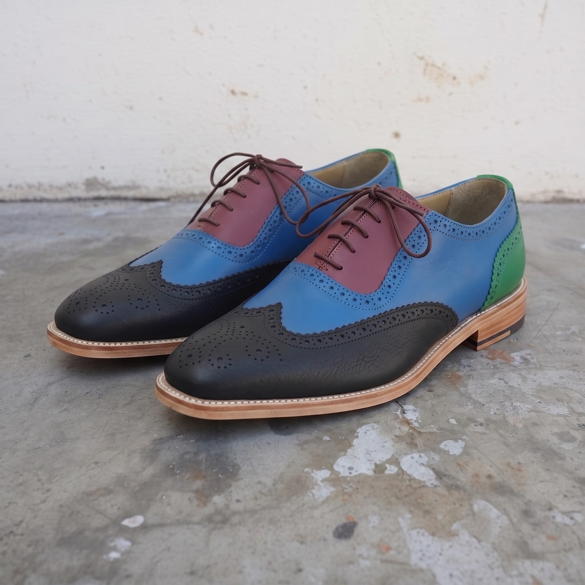 Men's Multicolor Wingtip Leather Oxfords — Frobisher