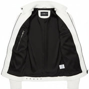 Men's White Leather Biker Jacket — Ayton