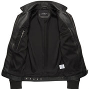 Men's Black Leather Biker Jacket — Ayton