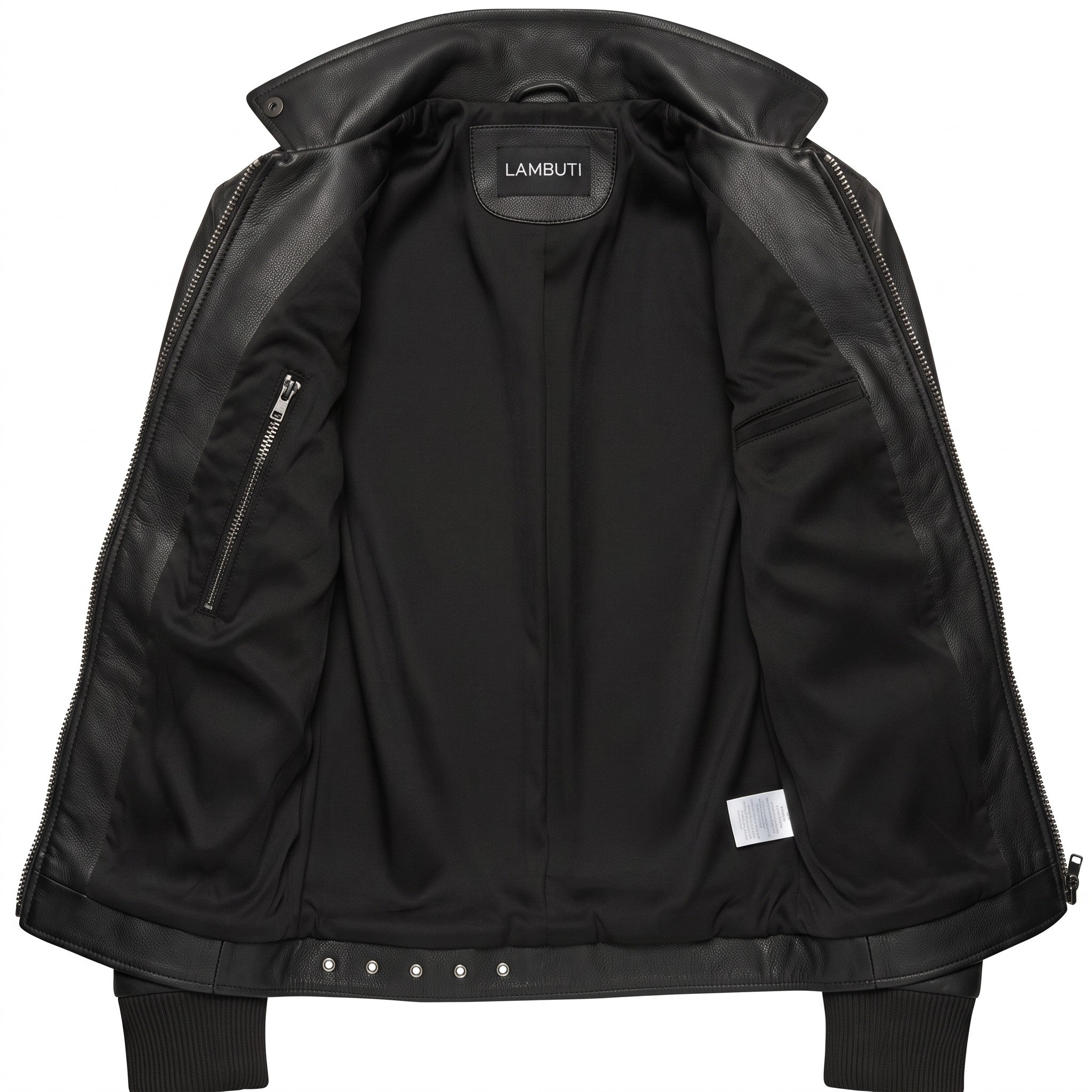 Men's Black Leather Biker Jacket — Ayton
