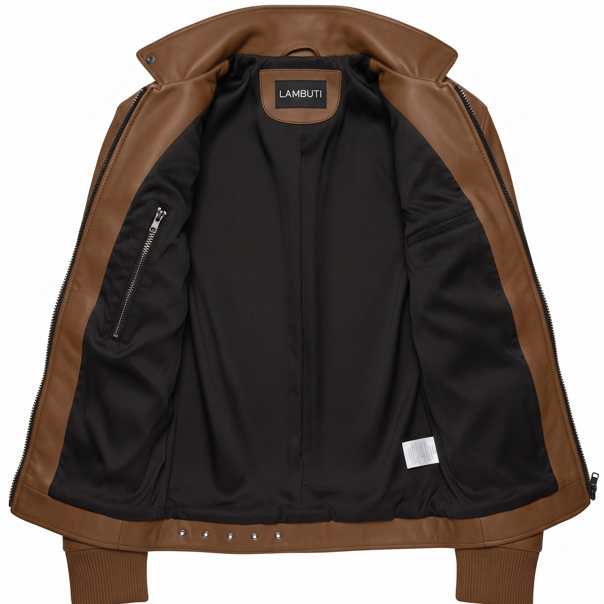 Men's Brown Leather Biker Jacket — Ayton