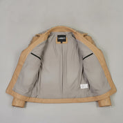 Men's Tan Studded Leather Biker Jacket — Abbeville