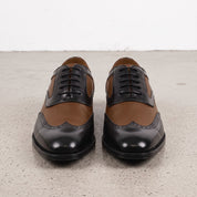 Men's Brown and Black Two-Tone Wingtip Leather Spectator Oxfords — Anstruther