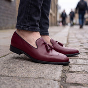 Men's Burgundy Leather Tassel Loafers — Gorman