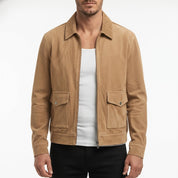 Men's Tan Suede Trucker Jacket — Rotherham