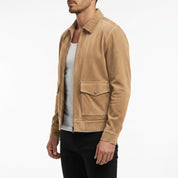 Men's Tan Suede Trucker Jacket — Rotherham