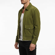 Men's Olive Green Suede Trucker Jacket — Rotherham