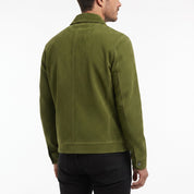 Men's Olive Green Suede Trucker Jacket — Rotherham
