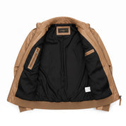Men's Tan Leather Bomber Jacket — Dearden