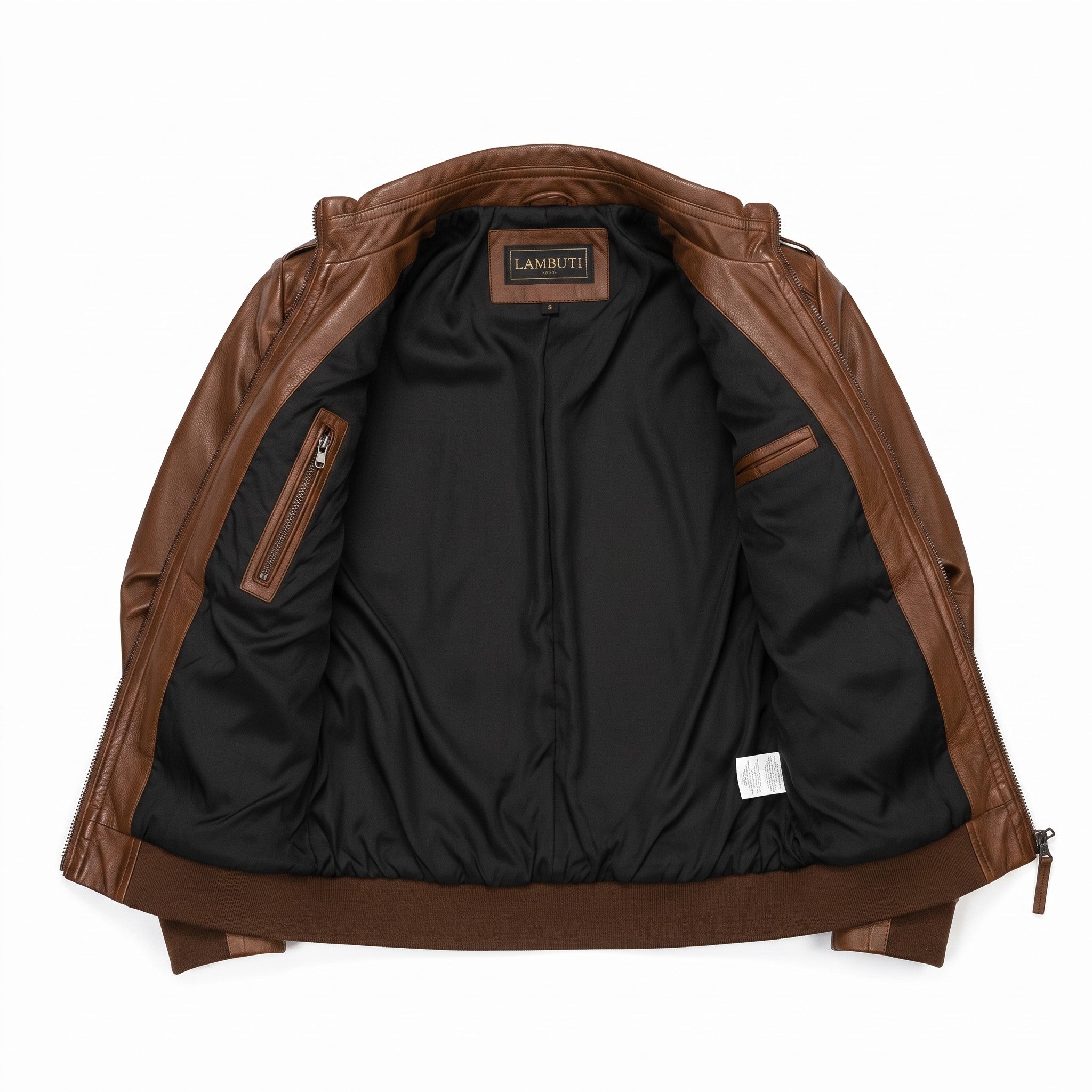Men's Brown Leather Bomber Jacket — Dearden