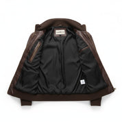 Men's Brown Leather Biker Jacket — Arkley