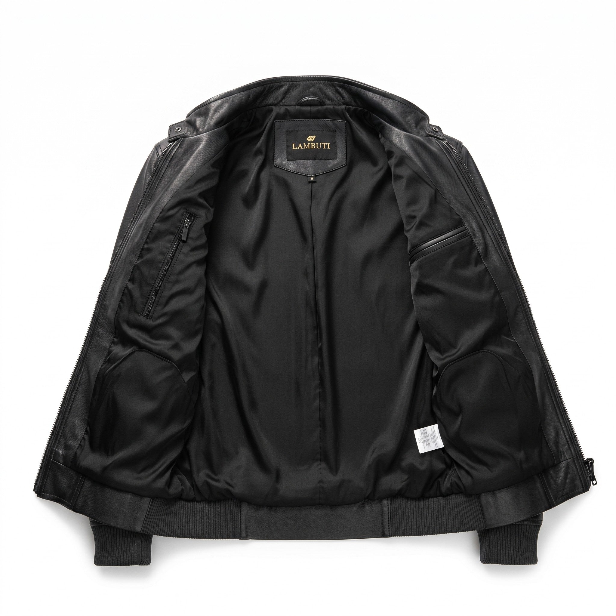 Men's Black Leather Biker Jacket — Austen