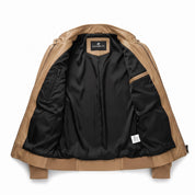 Men's Tan Leather Biker Jacket — Austen