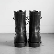 Men's Black Pebbled Leather Combat Boots — Gaston