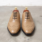 Men's Tan Wingtip Leather Brogues — Cranmore