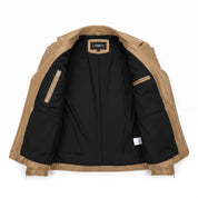 Men's Tan Leather Biker Jacket — Ampleforth