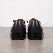 Men's Black Fringe Apron-Toe Leather Loafers — Braydon